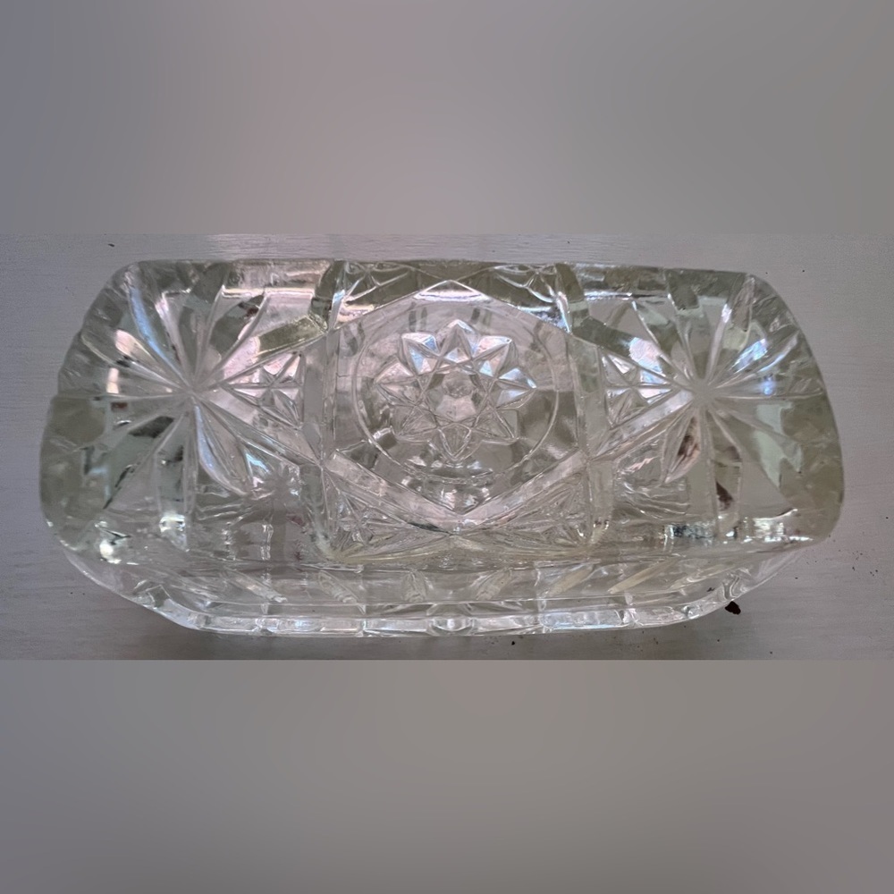 Vintage cut crystal butter dish